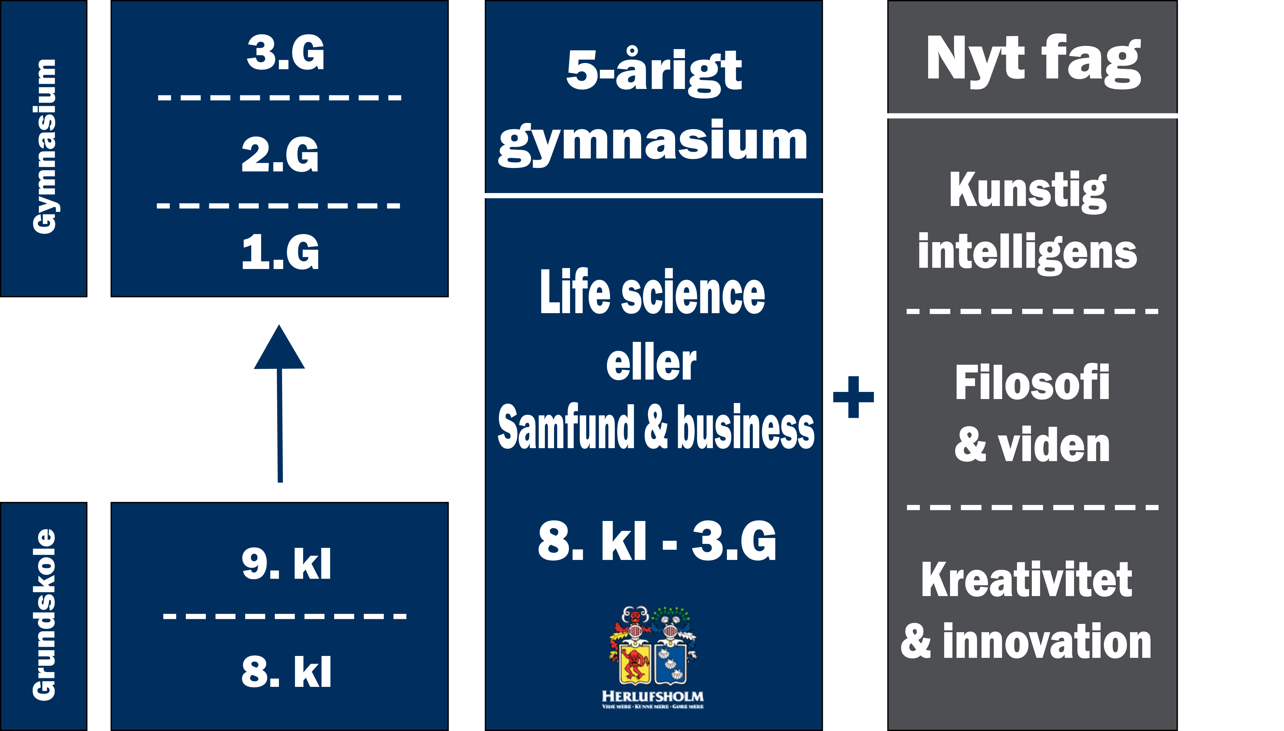 oversigt over det 5-årige gymnasium