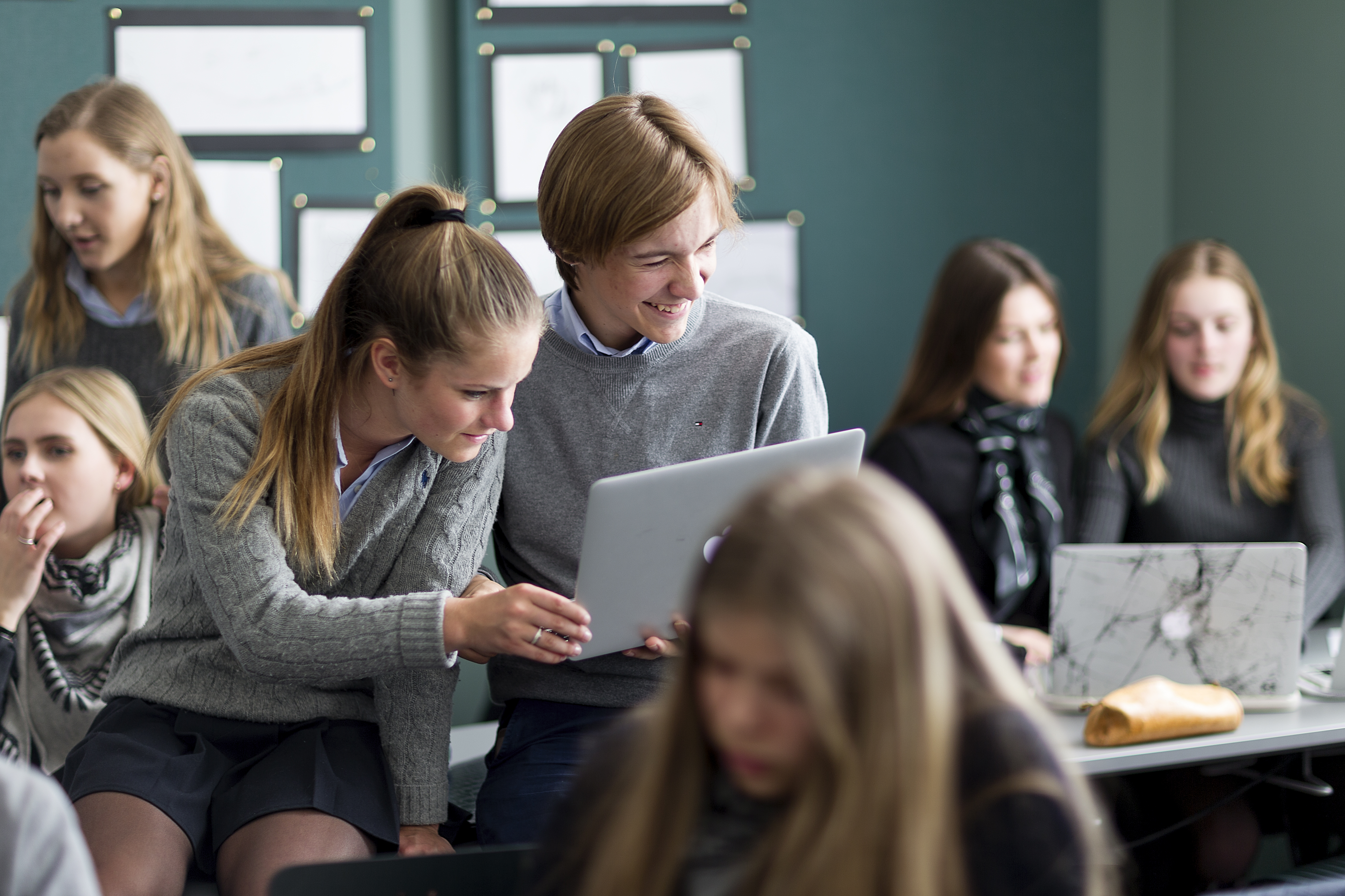 Elever som er i klassen til time på Herlufsholm