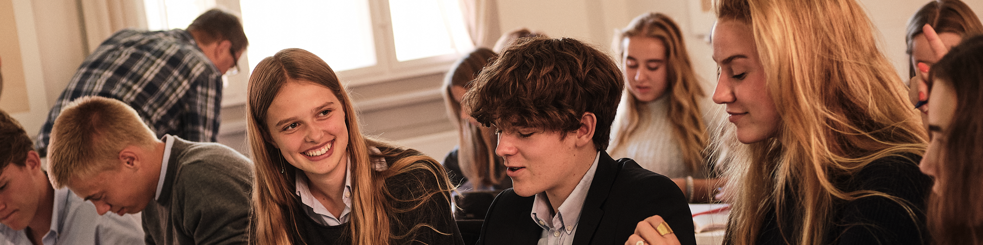 Students from Herlufsholm at class