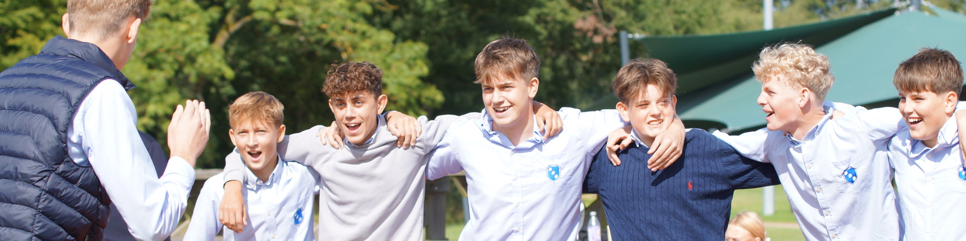 Students cheering and having fun at Herlufsholm